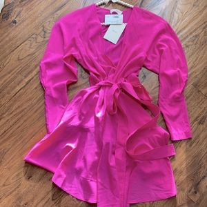 ALC ENZO FUSHIA SILK WRAP DRESS